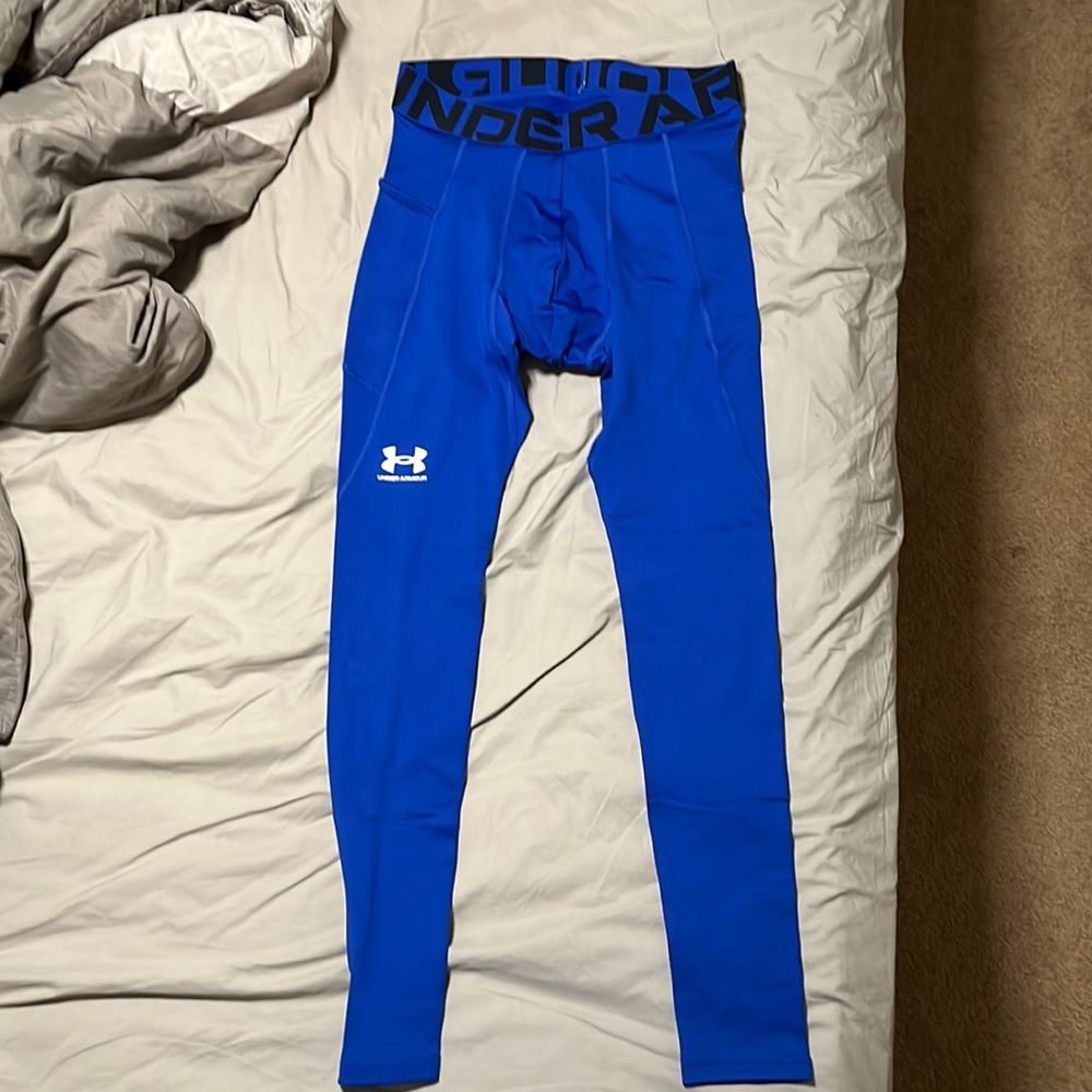 Blue Men’s Under Armor Compression Leggings MEDIUM